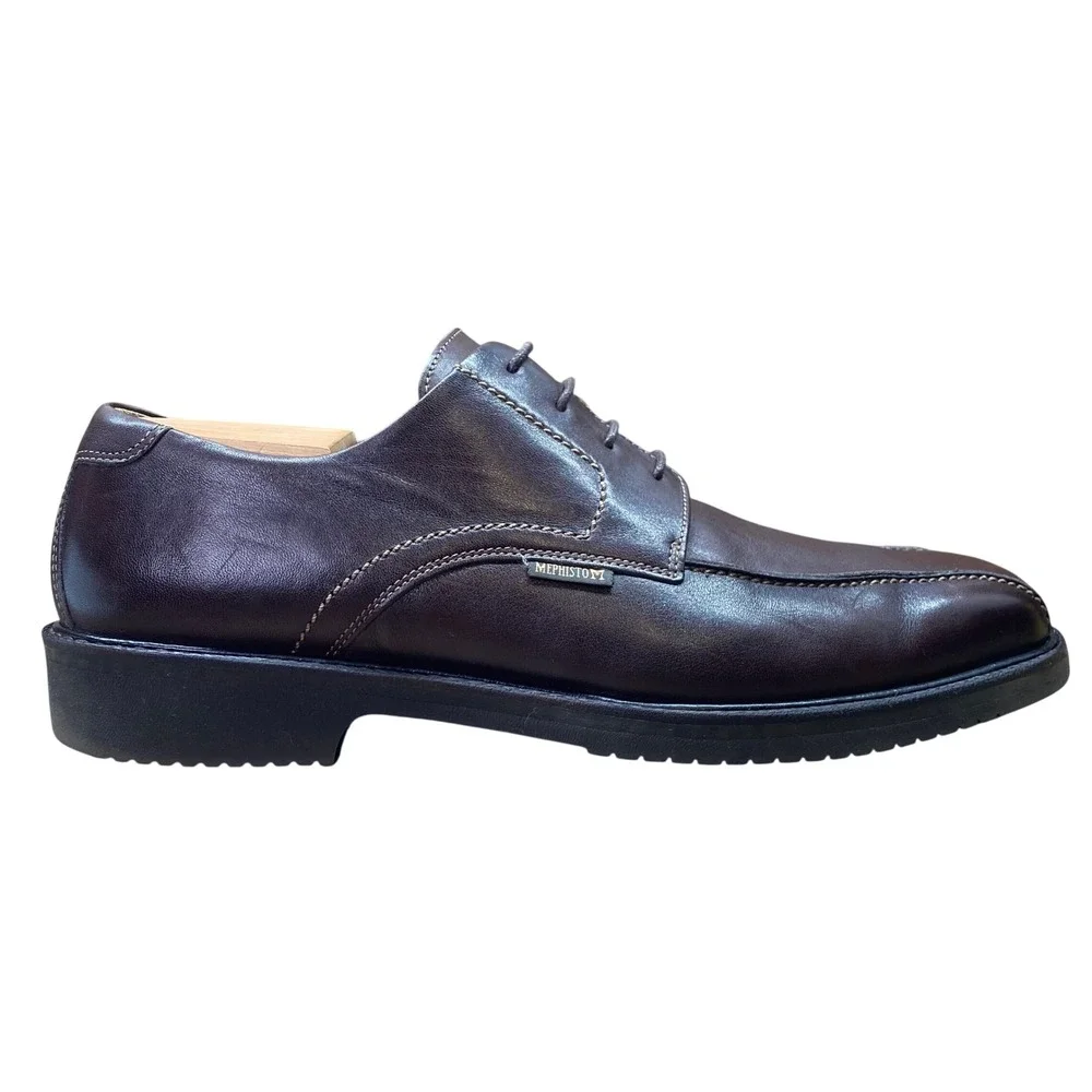 Mephisto Air-Relax Goodyear Welt Derby Oxford Shoe Mens 10.5 Brown Leather
